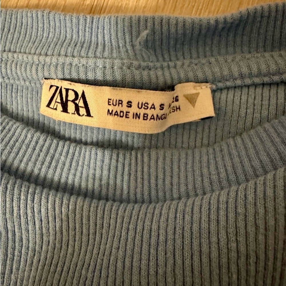 Zara light Blue Ruffled tank - Picture 3 of 3